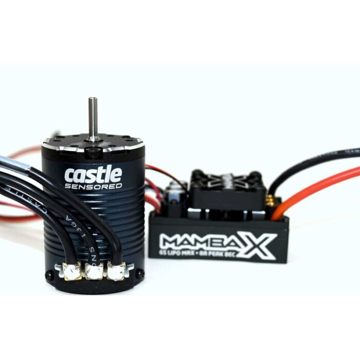 Mamba X Waterproof ESC/1406-3800Kv Sensored Brushless Motor Combo: 4mm Bullet