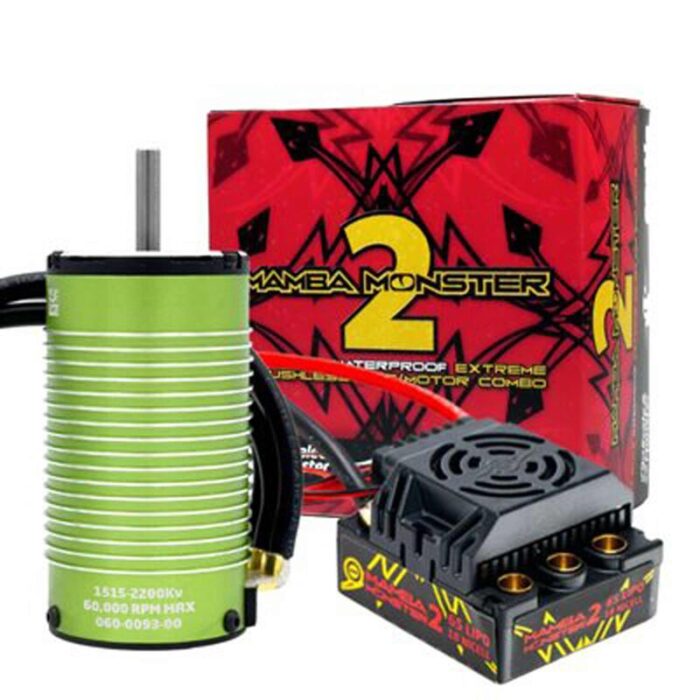 monster 2 1:8th 25v esc waterproof w / 2200kv v2 motor sensored v2 combo